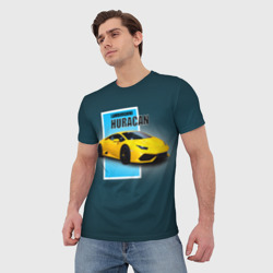 Мужская футболка 3D Спортивная итальянская машина Lamborghini Huracan - фото 2