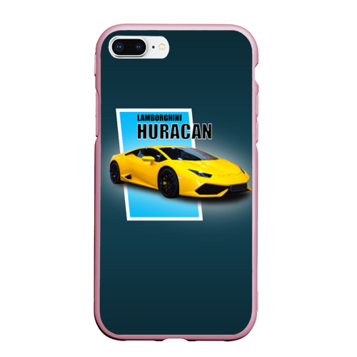 Чехол для iPhone 7/8 Plus матовый с принтом Спортивная итальянская машина Lamborghini Huracan, вид спереди №1