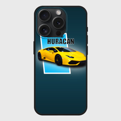 Чехол силиконовый для Apple iPhone 15 Pro матовый Спортивная итальянская машина Lamborghini Huracan