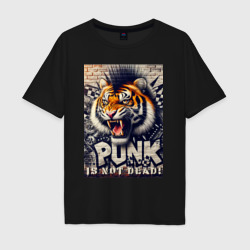 Cool tiger - punk's not dead – Мужская футболка хлопок Oversize с принтом купить со скидкой в -16%