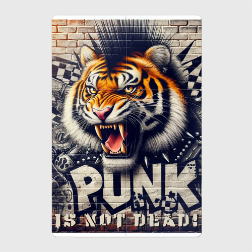 Магнитный плакат 2x3 с принтом Cool tiger - punk's not dead, вид спереди №1