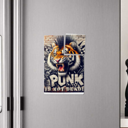 Плакат с принтом Cool tiger - punk's not dead для любого человека, вид спереди №4. Цвет основы: белый