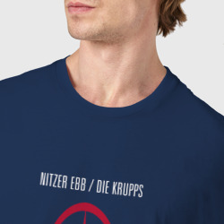 Футболка с принтом Nitzer Ebb feat die krupps для мужчины, вид на модели спереди №4. Цвет основы: темно-синий