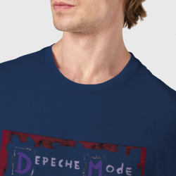 Футболка с принтом Depeche Mode - Sofad devotional для мужчины, вид на модели спереди №4. Цвет основы: темно-синий