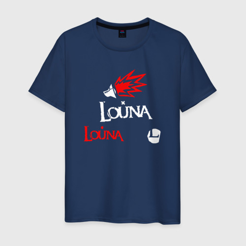 Мужская футболка из хлопка с принтом Louna Louna, вид спереди №1