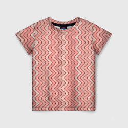 Волнистые линии персиковый – Детская футболка 3D с принтом купить со скидкой в -33%