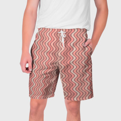 Волнистые линии персиковый – Мужские шорты 3D с принтом купить