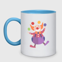 Клоун-жонглер  – Кружка двухцветная с принтом купить