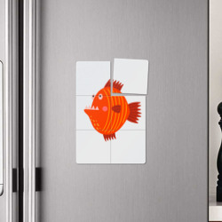 Плакат с принтом Зубастая рыба для любого человека, вид спереди №4. Цвет основы: белый