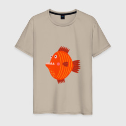 Мужская футболка хлопок Зубастая рыба