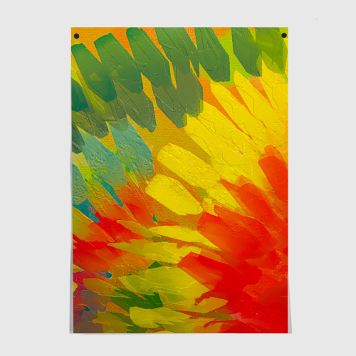 Постеры с принтом абстракция цветение акрил, вид спереди №1