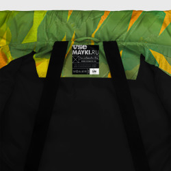 Куртка с принтом абстракция цветение акрил для женщины, вид на модели спереди №5. Цвет основы: черный