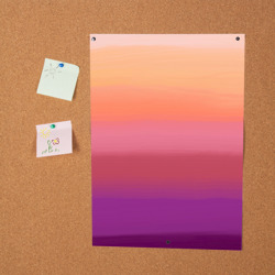 Постер с принтом Абстракция градиент на закате дня для любого человека, вид спереди №2. Цвет основы: белый