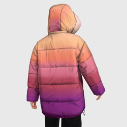 Куртка с принтом Абстракция градиент на закате дня для женщины, вид на модели сзади №2. Цвет основы: черный