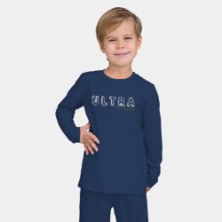 Пижама с принтом Depeche Mode - Ultra logo для ребенка, вид на модели спереди №2. Цвет основы: темно-синий