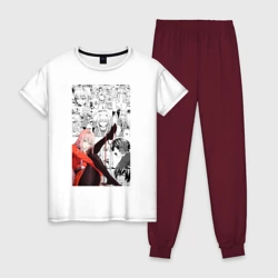 Женская пижама с белой футболкой хлопок Зеро Ту коллаж