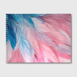 Пастельно-голубые и розовые перья – Альбом для рисования с принтом купить со скидкой в -45%