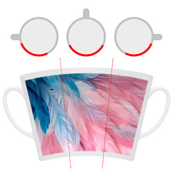 Кружка с принтом Пастельно-голубые и розовые перья для любого человека, вид спереди №6. Цвет основы: белый