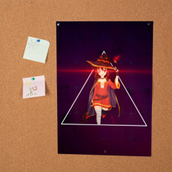 Постер с принтом Konosuba Мэгумин cute для любого человека, вид спереди №2. Цвет основы: белый