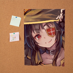 Постер с принтом Konosuba Мэгумин cute для любого человека, вид спереди №2. Цвет основы: белый