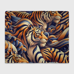 Бенгальский тигр - паттерн – Плед 3D с принтом купить со скидкой в -14%