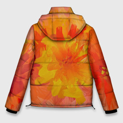 Куртка с принтом Абстракция цветы мастихин для мужчины, вид сзади №1. Цвет основы: черный