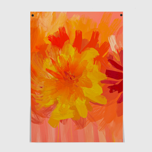 Постеры с принтом Абстракция цветы мастихин, вид спереди №1