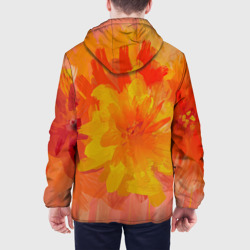 Куртка с принтом Абстракция цветы мастихин для мужчины, вид на модели сзади №2. Цвет основы: белый