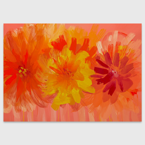 Поздравительная открытка с принтом Абстракция цветы мастихин, вид спереди №1