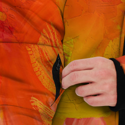 Куртка с принтом Абстракция цветы мастихин для мужчины, вид на модели спереди №3. Цвет основы: черный