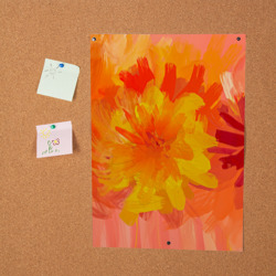 Постер с принтом Абстракция цветы мастихин для любого человека, вид спереди №2. Цвет основы: белый