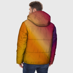Куртка с принтом Абстракция солнечный луч для мужчины, вид на модели сзади №2. Цвет основы: черный