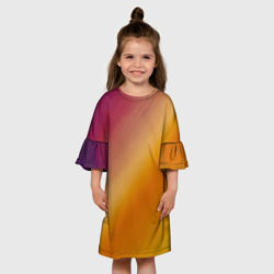 Платье с принтом Абстракция солнечный луч для ребенка, вид на модели спереди №3. Цвет основы: белый