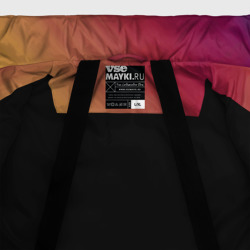 Куртка с принтом Абстракция солнечный луч для мужчины, вид на модели спереди №4. Цвет основы: черный