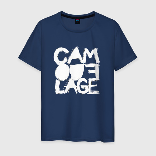 Мужская футболка из хлопка с принтом Camouflage - A synthpop band from germany, вид спереди №1