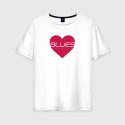 Блюз любовь навсегда – Женская футболка хлопок Oversize с принтом купить со скидкой в -16%