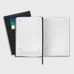 Ежедневник с принтом Флаг Коми для любого человека, вид спереди №3. Цвет основы: черный