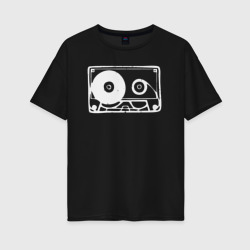 Audio tape – Женская футболка хлопок Oversize с принтом купить со скидкой в -16%
