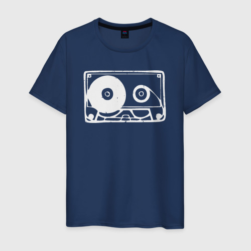 Мужская футболка из хлопка с принтом Audio tape, вид спереди №1