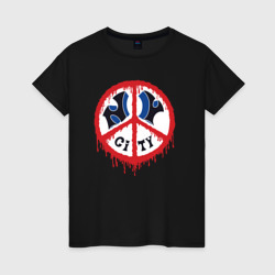 NY city peace – Женская футболка хлопок с принтом купить со скидкой в -20%