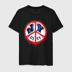 NY city peace – Мужская футболка хлопок с принтом купить со скидкой в -20%