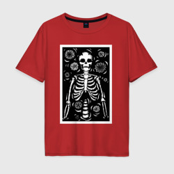 Скелет иллюстрация – Мужская футболка хлопок Oversize с принтом купить со скидкой в -16%