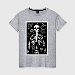 Скелет иллюстрация – Женская футболка хлопок с принтом купить со скидкой в -20%