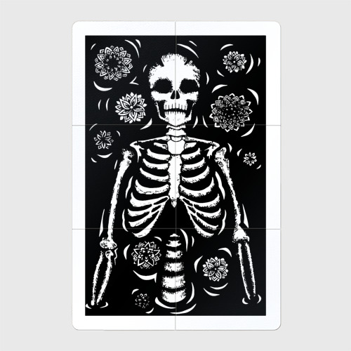 Магнитный плакат 2x3 с принтом Скелет иллюстрация, вид спереди №1