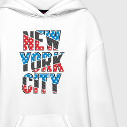 Ультрамодная кофта-худи с принтом Америка Нью-Йорк для любого человека, и мужчины, и женщины, вид спереди №2. Цвет основы: белый