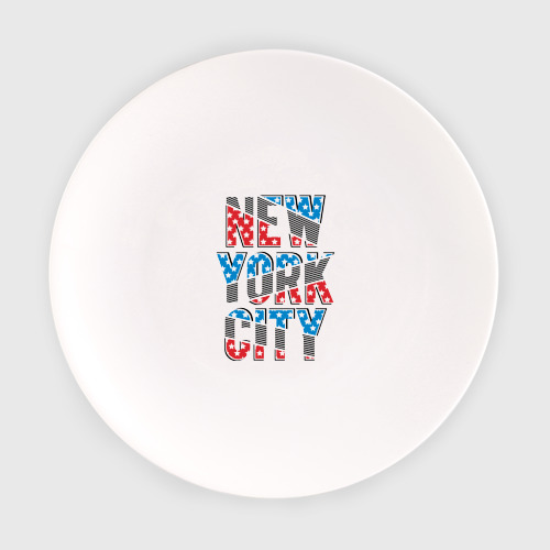 Тарелка с принтом Америка Нью-Йорк, вид спереди №1