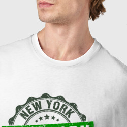 Футболка с принтом Стиль Нью-Йорк для мужчины, вид на модели спереди №4. Цвет основы: белый