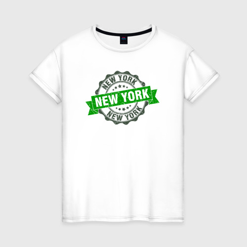 Женская футболка из хлопка с принтом Стиль Нью-Йорк, вид спереди №1