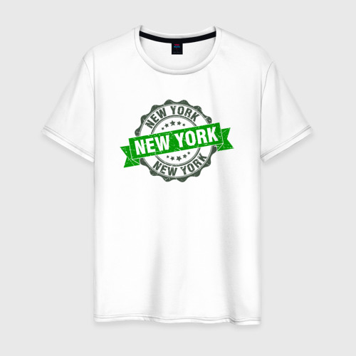 Мужская футболка из хлопка с принтом Стиль Нью-Йорк, вид спереди №1