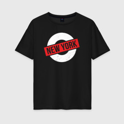 New York vibe – Женская футболка хлопок Oversize с принтом купить со скидкой в -16%